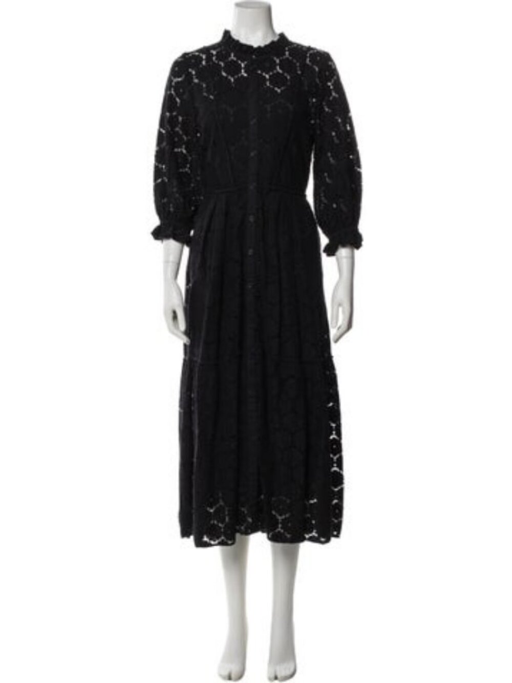 Apiece Apart Lace Pattern Long Dress Black XS